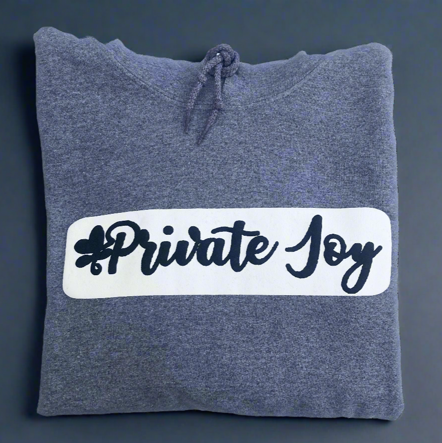 Grey Cursive Joy Hoodie